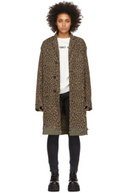 R13 - Brown Leopard Shredded Coat