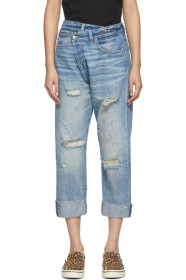 R13 - Blue Cross-Over Jeans