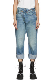 R13 - Blue Cross-Over Jeans