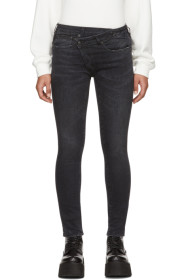 R13 - Black Crossover Skinny Jeans