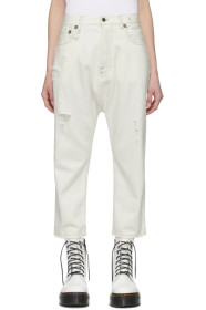 R13 - White Tailored Drop Jean
