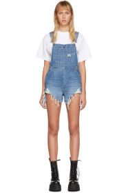 R13 - Blue Overall Shorts