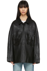 R13 - Black Leather Fringe Shirt