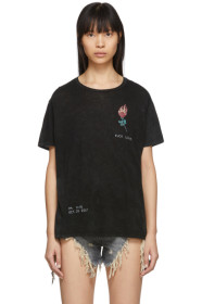 R13 - Black Flaming Rose Boy T-Shirt