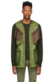 R13 - Veste grise Repurposed Fringe Liner