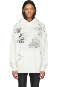 R13 - White Doodle Hoodie
