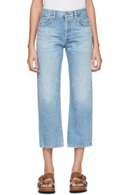 Citizens of Humanity - Blue Emery High-Rise Relaxed Crop Jeans
