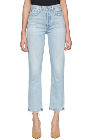 Citizens of Humanity - Blue Charlotte High-Rise Straight Jeans