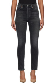 Citizens of Humanity - Black Olivia High-Rise Slim Ankle Jeans