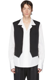 Sulvam - Veste en gabardine de laine noire