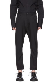 Sulvam - Black Wool Sick Bandage Pants