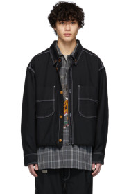 Doublet - Blouson en laine noir Cut-Off