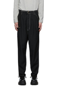 Doublet - Pantalon fuselé à taille haute noir Heavy Twill Wide