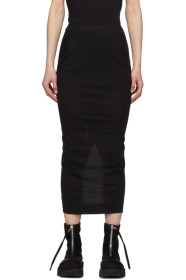 Rick Owens Lilies - Black Heavy Jersey Straight Skirt