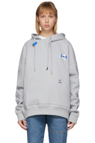 ADER error - Grey Rivet Label Hoodie