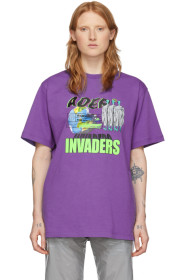 ADER error - Purple 'Invaders' T-Shirt