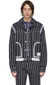 Daniel W. Fletcher - 海军蓝 Woolmark 条纹牛仔衬衫