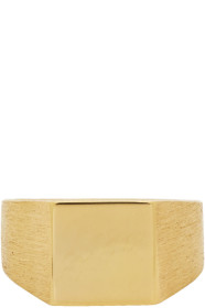 All Blues - Gold Polished & Brushed Platform Ring
