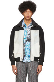 Kanghyuk - Blouson côtelé blanc et noir Readymade Airbag exclusif à SSENSE