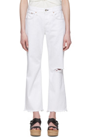 rag & bone - White Rosa Boyfriend Cropped Jeans
