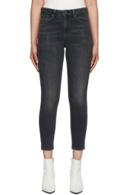 rag & bone - Black Nina High-Rise Ankle Jeans