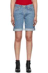 rag & bone - Blue Misha Mid-Rise Walking Shorts