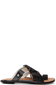rag & bone - Black Croc August Slides