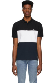 rag & bone - Black & White Piqué Colorblock Polo