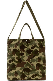Comme des Garçons Homme - Beige & Green Cotton Canvas Tote