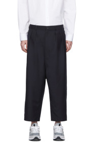 Comme des Garçons Homme - ネイビー トロピカル ウール & モヘア トラウザーズ