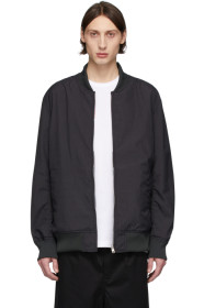 Comme des Garçons Homme - 灰色双面条纹羊毛飞行员夹克