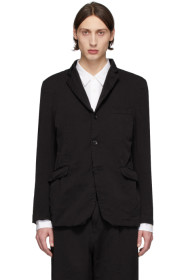 Comme des Garçons Homme - 黑色成衣染色斜纹西装外套