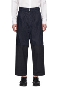 Comme des Garçons Homme - 海军蓝成衣染色拼接长裤