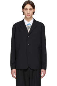 Comme des Garçons Homme - 黑色羊毛凡立丁西装外套