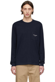 Comme des Garçons Homme - 海军蓝徽标长袖 T 恤