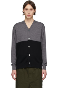 Comme des Garçons Homme - 灰色 & 黑色精纺羊毛开衫
