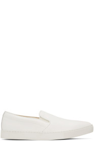 Comme des Garçons Homme - White Leather Steer Sneakers