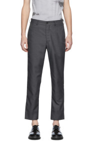 Comme des Garçons Homme Deux - Grey Textured Sharkskin Trousers