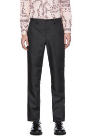 Comme Des Garçons Homme Deux - Pantalon texturé à chevrons noir