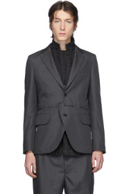 Comme des Garçons Homme Deux - グレー ヘリンボーン Unraveled ブレザー