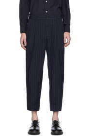 Comme Des Garçons Homme Deux - Pantalon en dobby texturé bleu marine