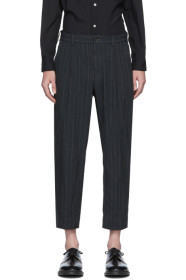 Comme des Garçons Homme Deux - グレー テクスチャ ドビー トラウザーズ