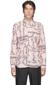 Comme des Garçons Homme Deux - ピンク グラフィック パターン シャツ