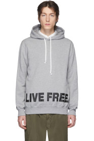Comme des Garçons Homme Deux - グレー Live Free フーディ