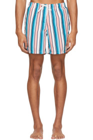 Bather - Pink & Blue Striped Gradient Swim Shorts