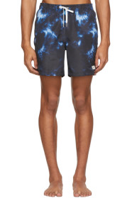 Bather - Black & Blue Shibori Swim Shorts