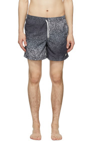 Bather - Black & Grey Gradient Cheetah Swim Shorts