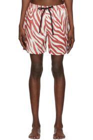 Double Rainbouu - Red & White Pool Shark Swim Shorts
