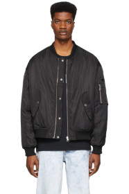 Stolen Girlfriends Club - Blouson aviateur réversible à logo scintillant noir exclusif à SSENSE