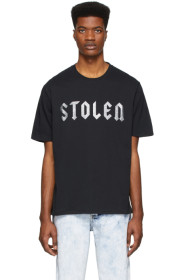 Stolen Girlfriends Club - SSENSE 限定 ブラック グリッター ロゴ T シャツ